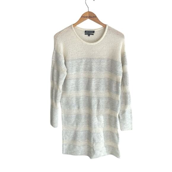 Something Navy Metallic Stripe Sweater Dress - Picture 2 of 15